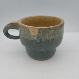 Handcrafted Studio Pottery Coffee Mug Cup 2.5" Tall 2013 Artist Signed